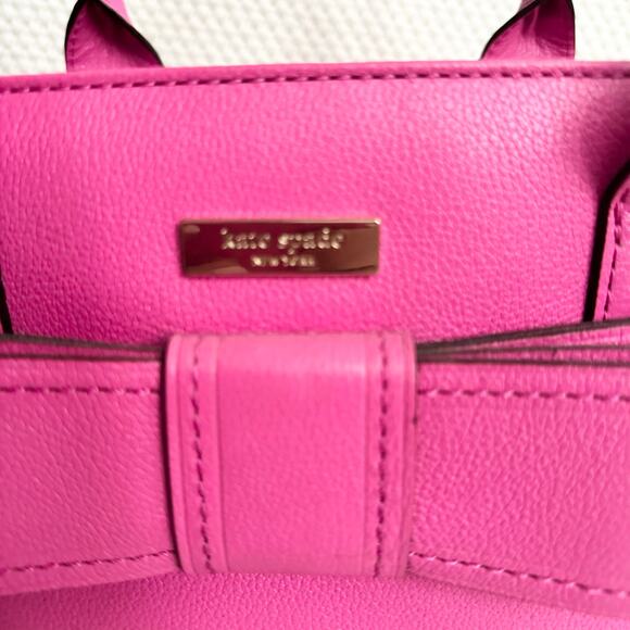 Kate  Spade Villabella Quinn Pink Top Handle Bow Triple Compartment Satchel - Picture 4 of 9